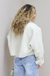 Cropped jas dames beige 100 procent wollen korte dames tussen jas