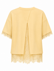 T-Shirt Kanten Details Geel