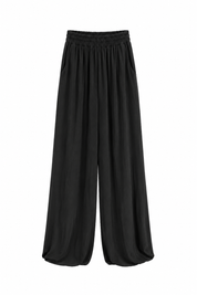 Pantalon Wijd Elastiek Zwart