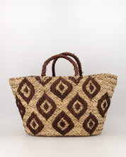 Tas Raffia Shopper Bruin