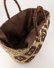 Tas Raffia Shopper Bruin