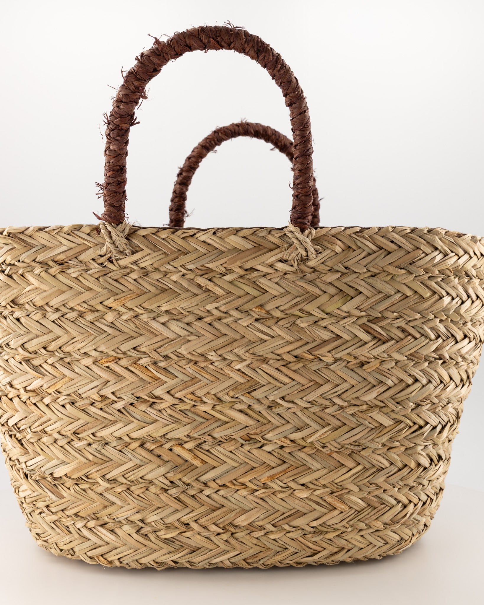 Tas Raffia Shopper Bruin