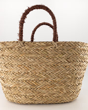 Tas Raffia Shopper Bruin