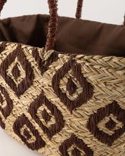 Tas Raffia Shopper Bruin