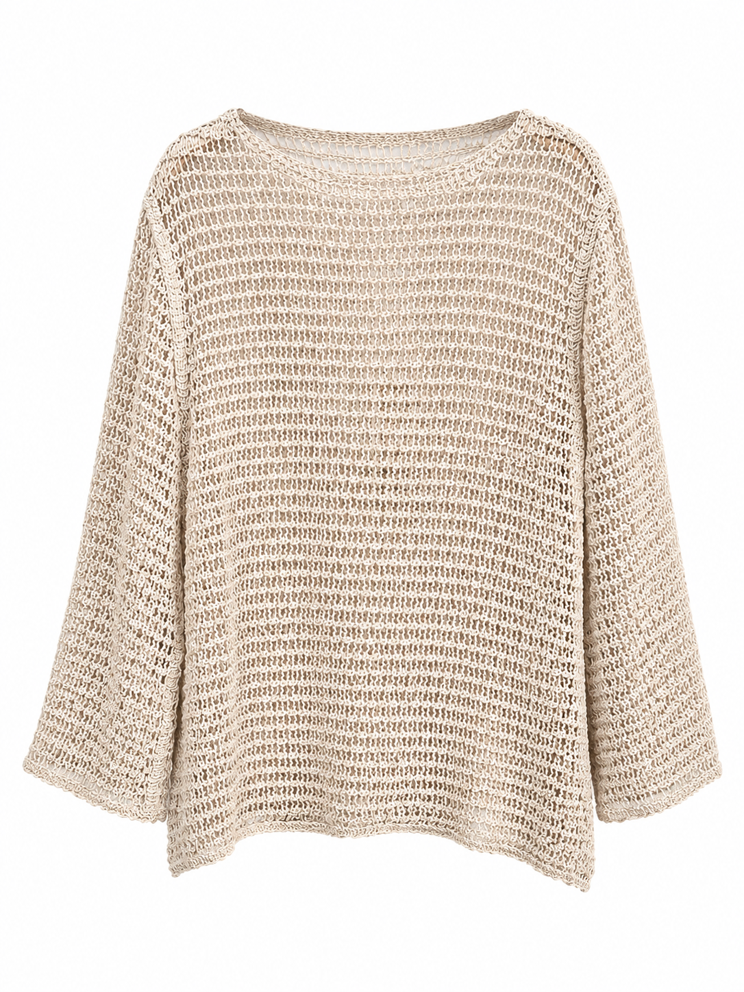 Open Gehaakte Jurk Beige