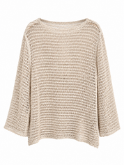 Open Gehaakte Jurk Beige