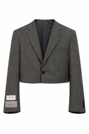 Atelier Series Reworked Designer Blazer Cropped Grijs