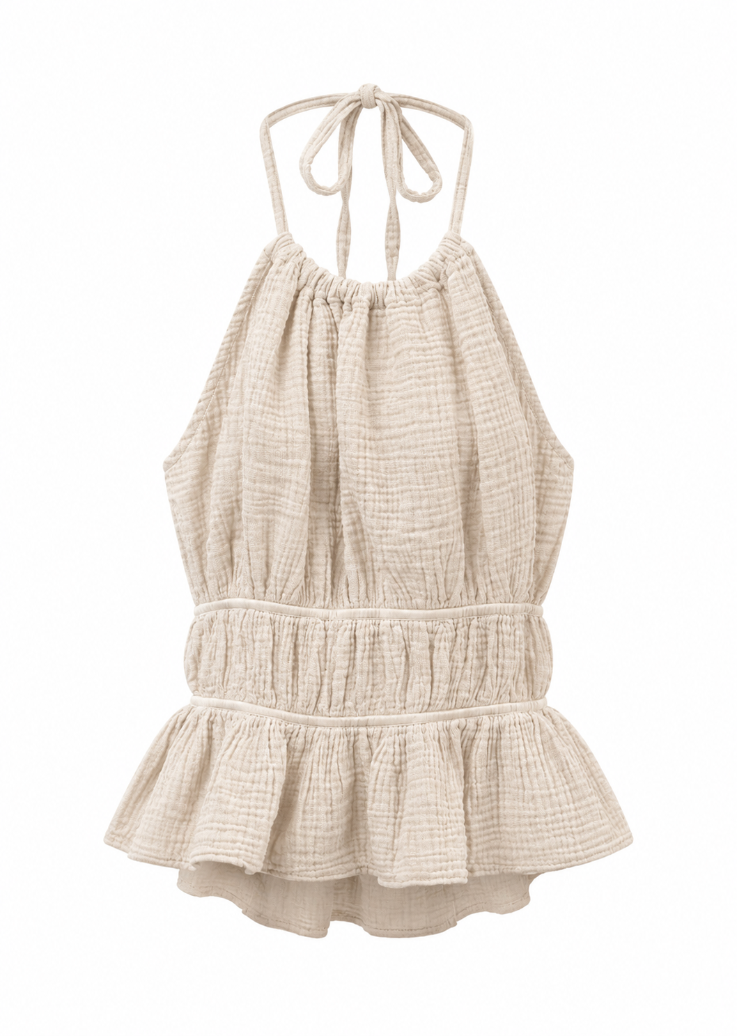 Halter Top Mousseline Beige