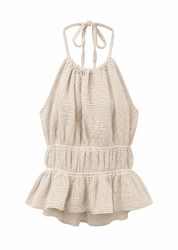 Halter Top Mousseline Beige