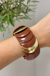 Elastische Cirkel Armband Bruin