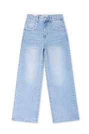 Jeans Wide Leg Stretch Licht Blauw 9197