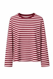 T-Shirt Lange Mouwen Strepen Bordeaux