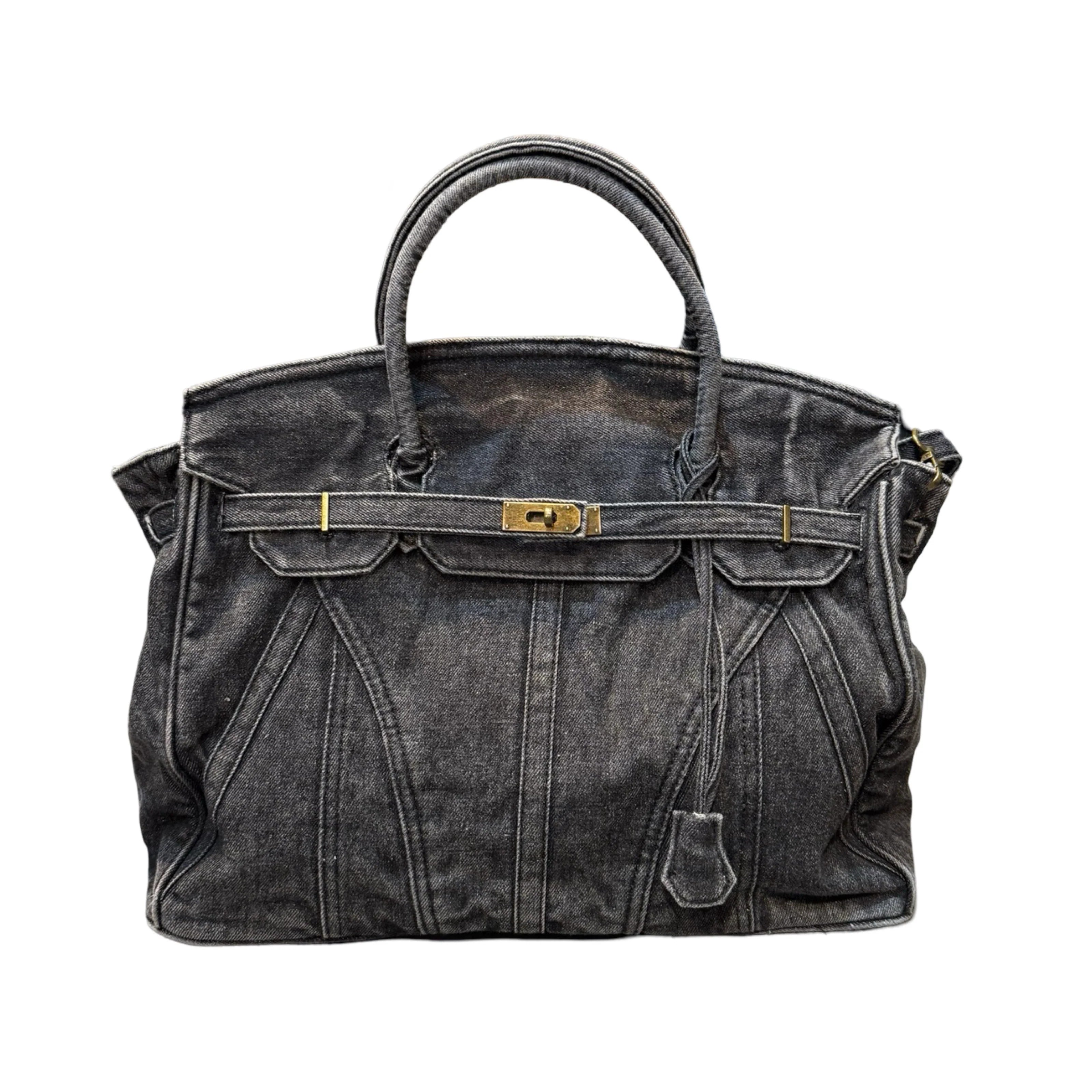 Denim Tas Medium Donker Grijs
