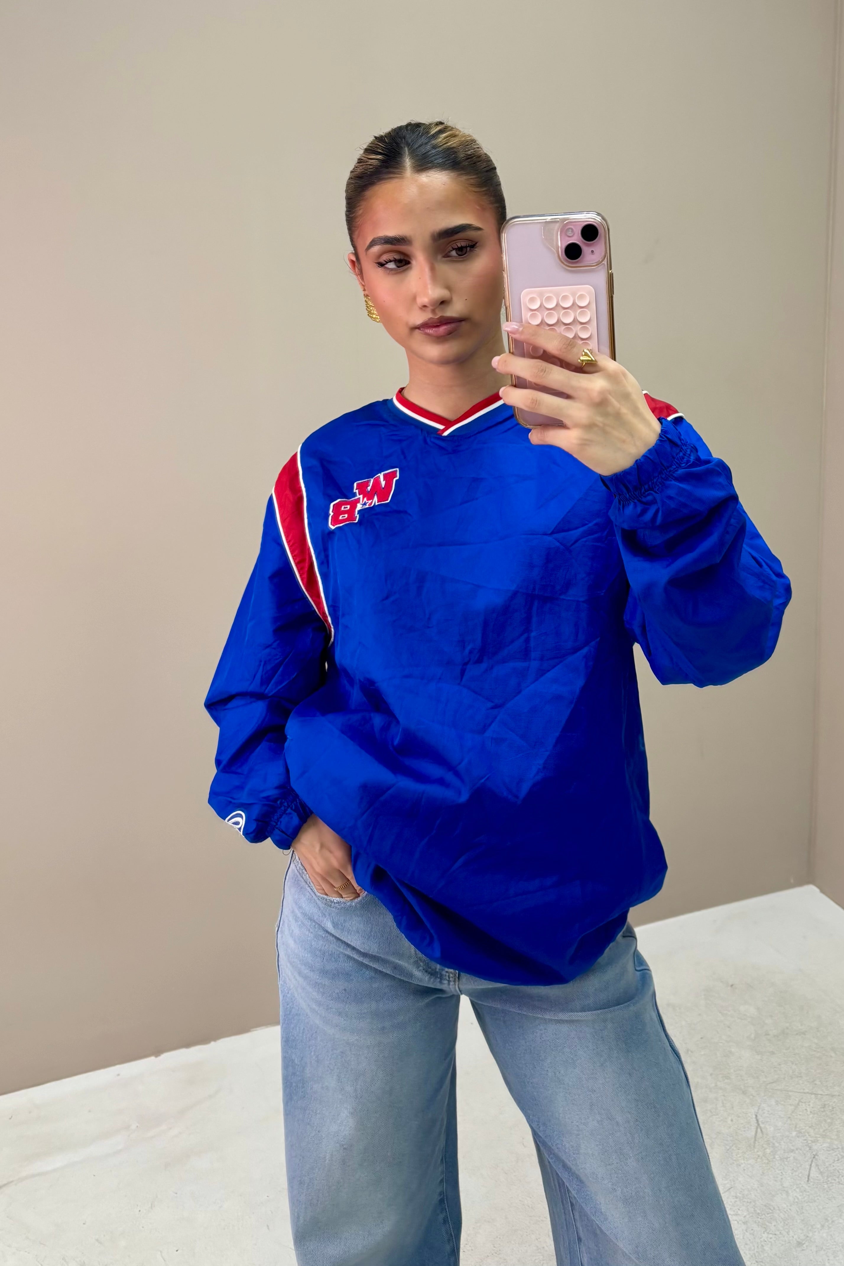 Vintage Jersey Long Sleeve Blauw