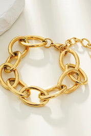 Ronde Schakel Armband Goud