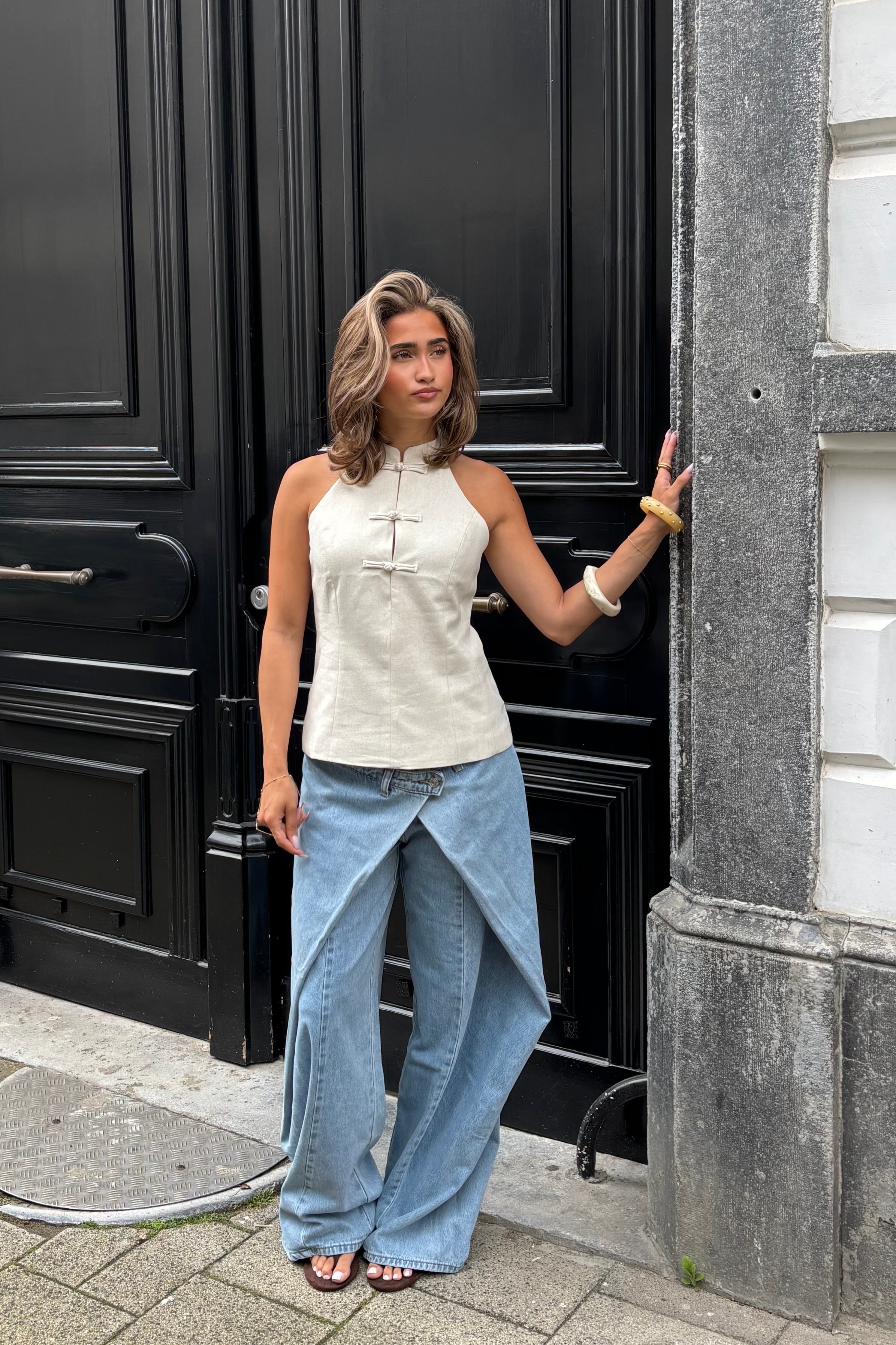 Wrap Jeans Blauw