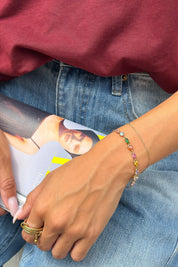 Armband Gekleurde Steentjes Goud