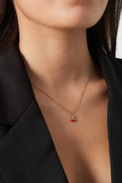 Ketting cherry love goud ketting kleine kers stainless steel waterproof Yehwang Ladylike Fashion