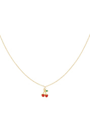 Ketting cherry love goud ketting kleine kers stainless steel waterproof Yehwang Ladylike Fashion
