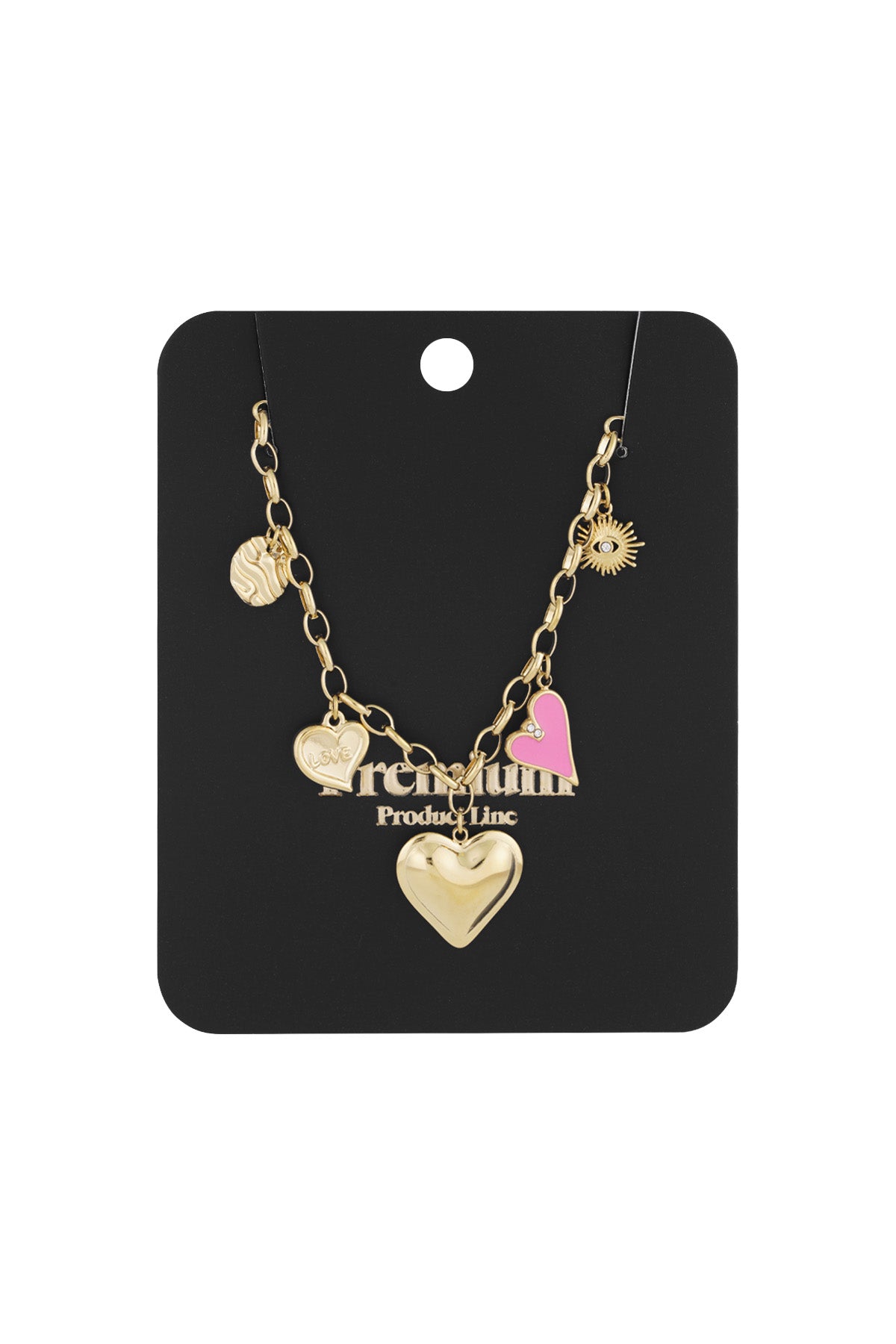 Ketting the love goud bedel ketting hartjes dames stainless steel waterproof Yehwang Ladylike Fashion