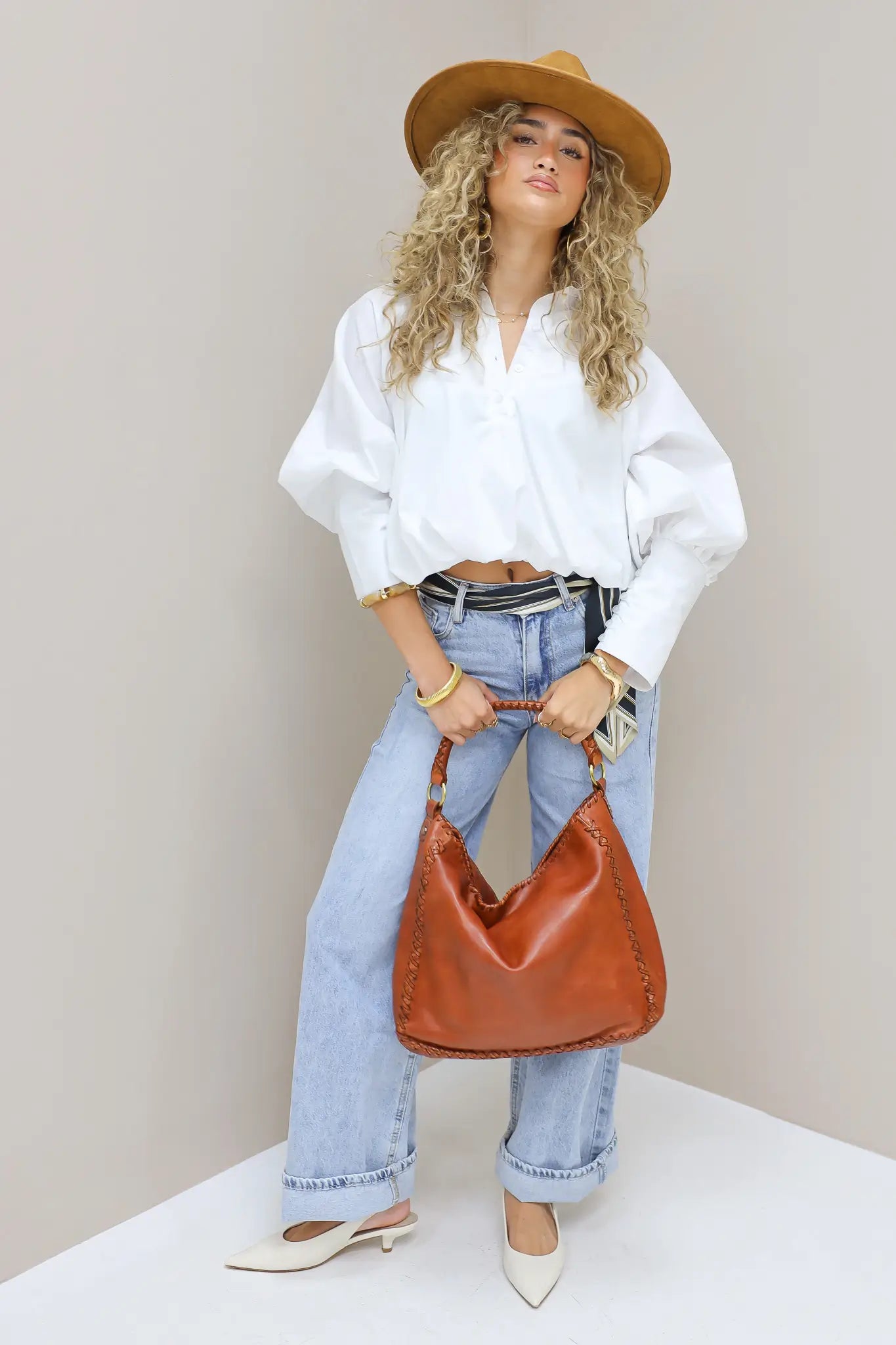 Leren boho tas bruin grote handtas crossbody tas dames Ladylike Fashion