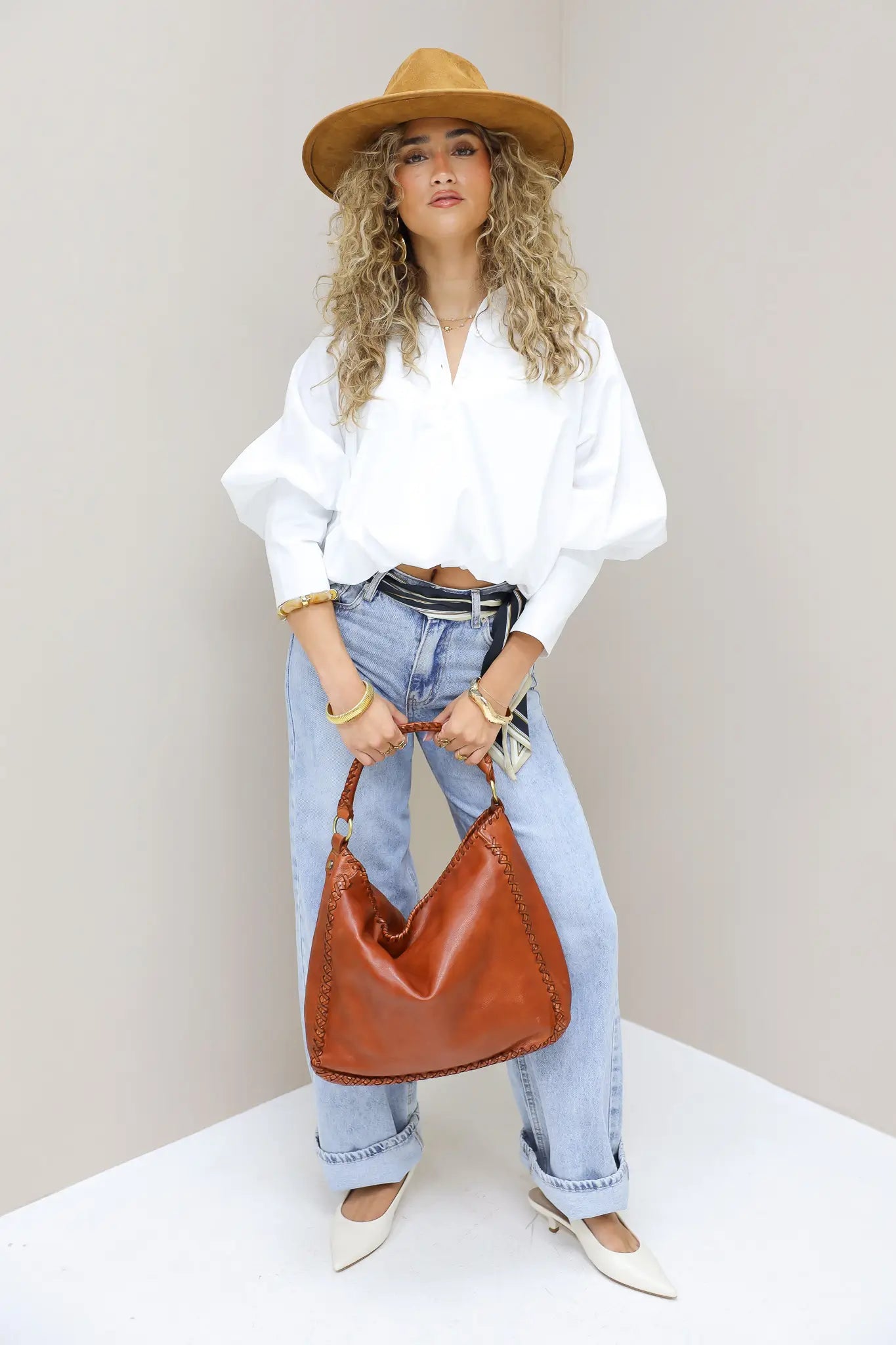 Leren boho tas bruin grote handtas crossbody tas dames Ladylike Fashion