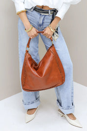 Leren boho tas bruin grote handtas crossbody tas dames Ladylike Fashion