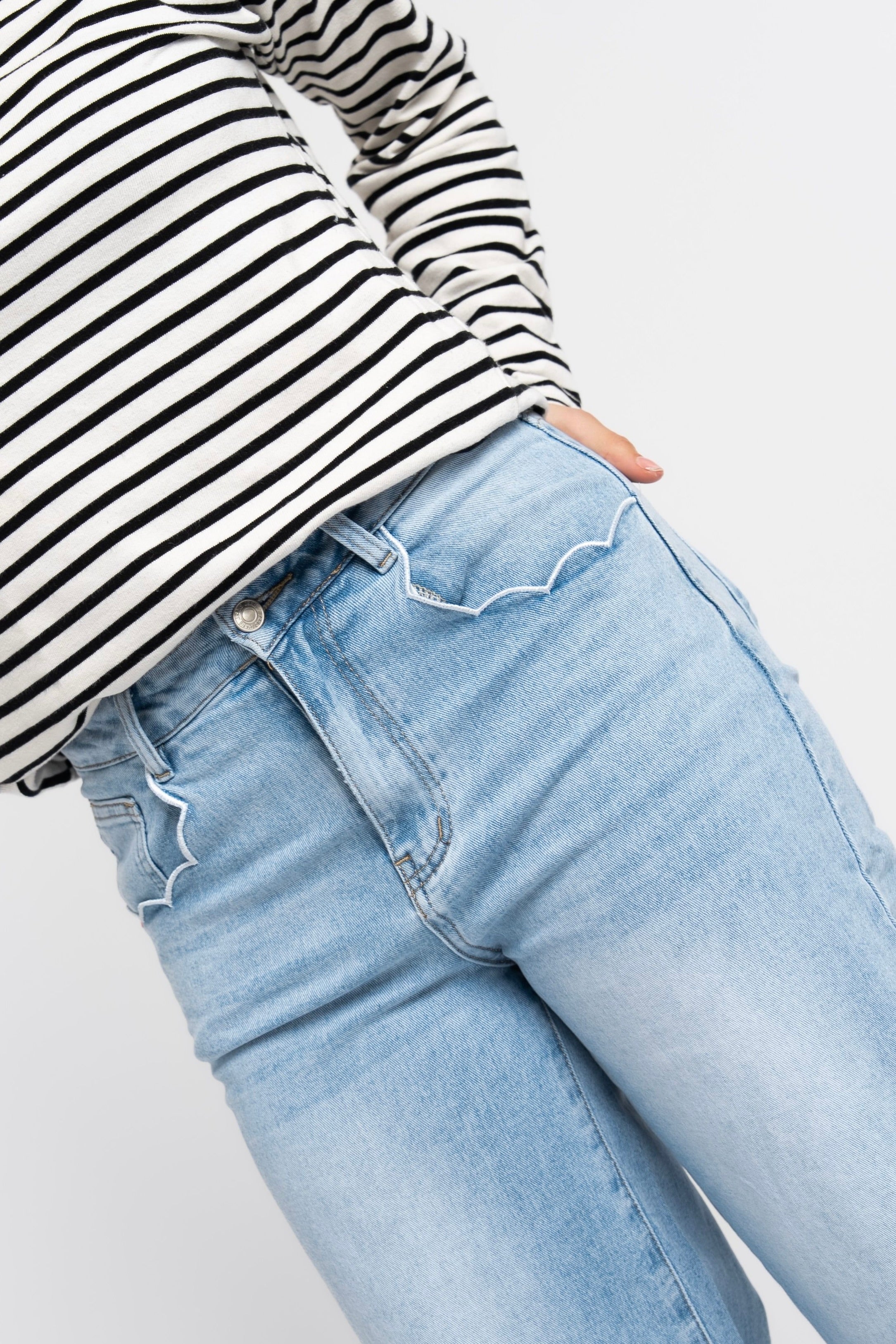 Jeans Wide Leg Stretch Licht Blauw 9197