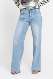 Jeans Wide Leg Stretch Licht Blauw 9197