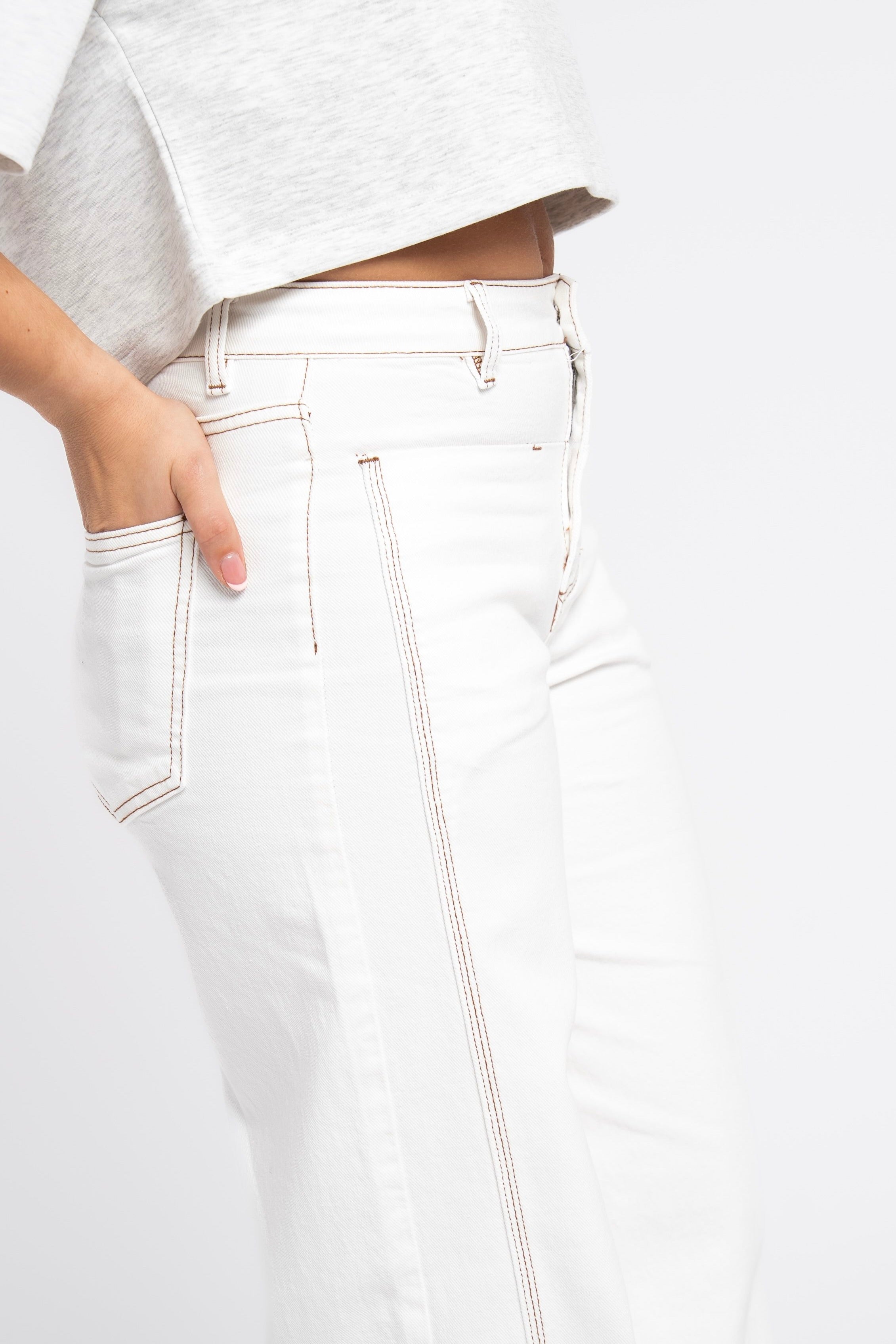 Jeans Wide Leg Stretch Wit 9207-7