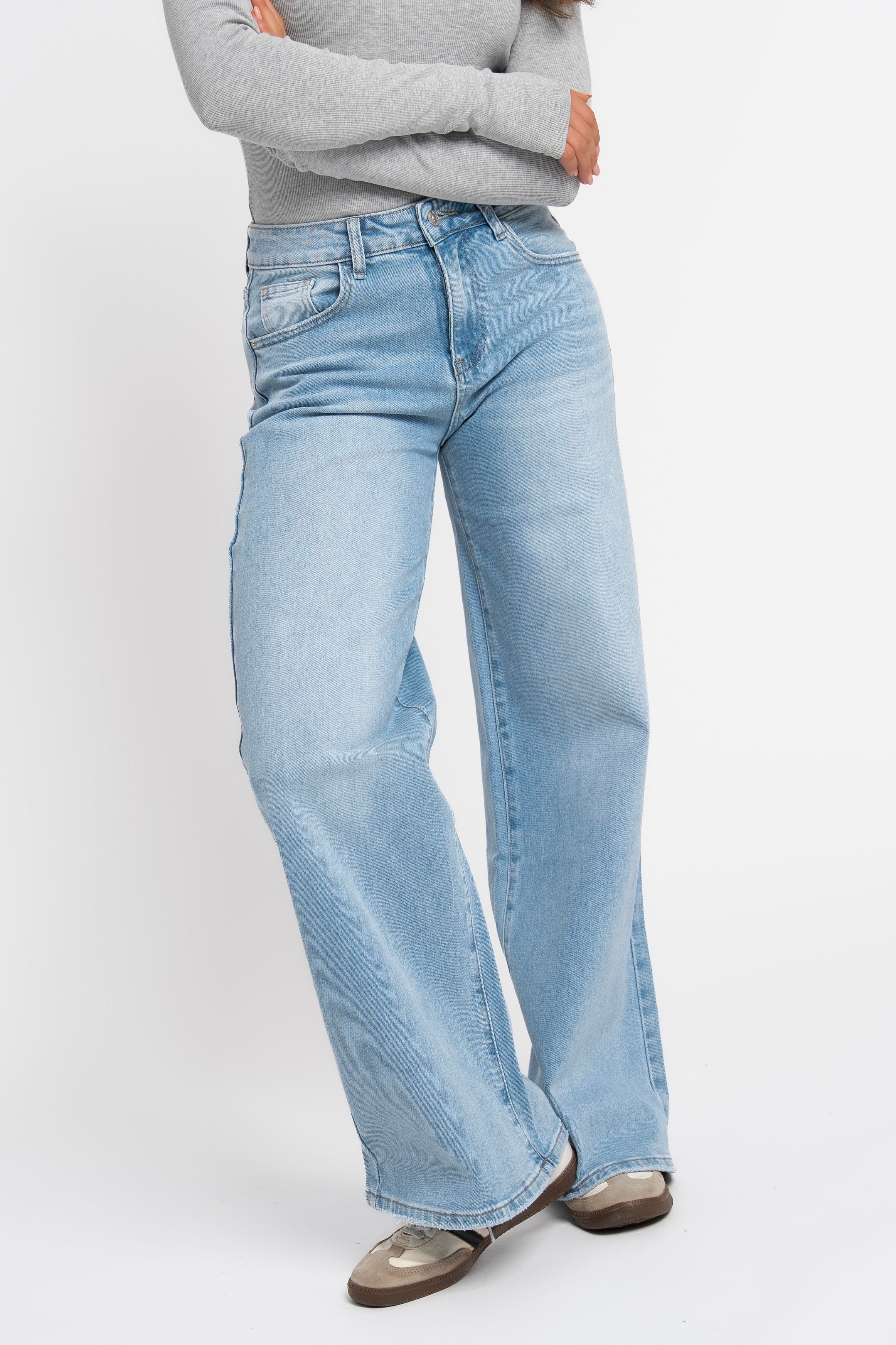 Jeans Wide Leg Stretch Licht Blauw 7386