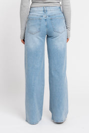 Jeans Wide Leg Stretch Licht Blauw 7386