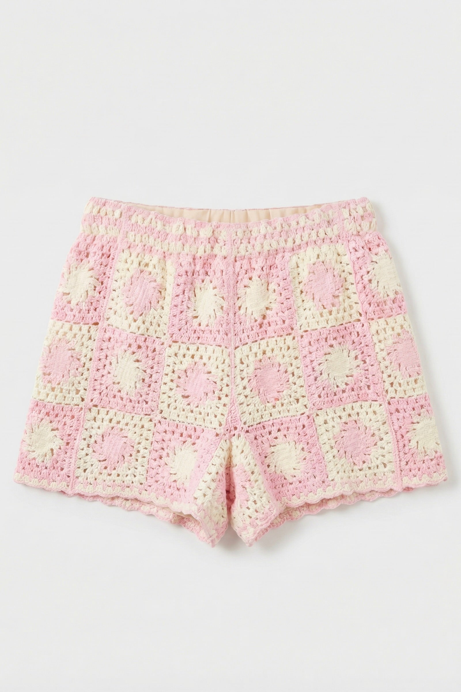 Short Gehaakt Beige/Roze