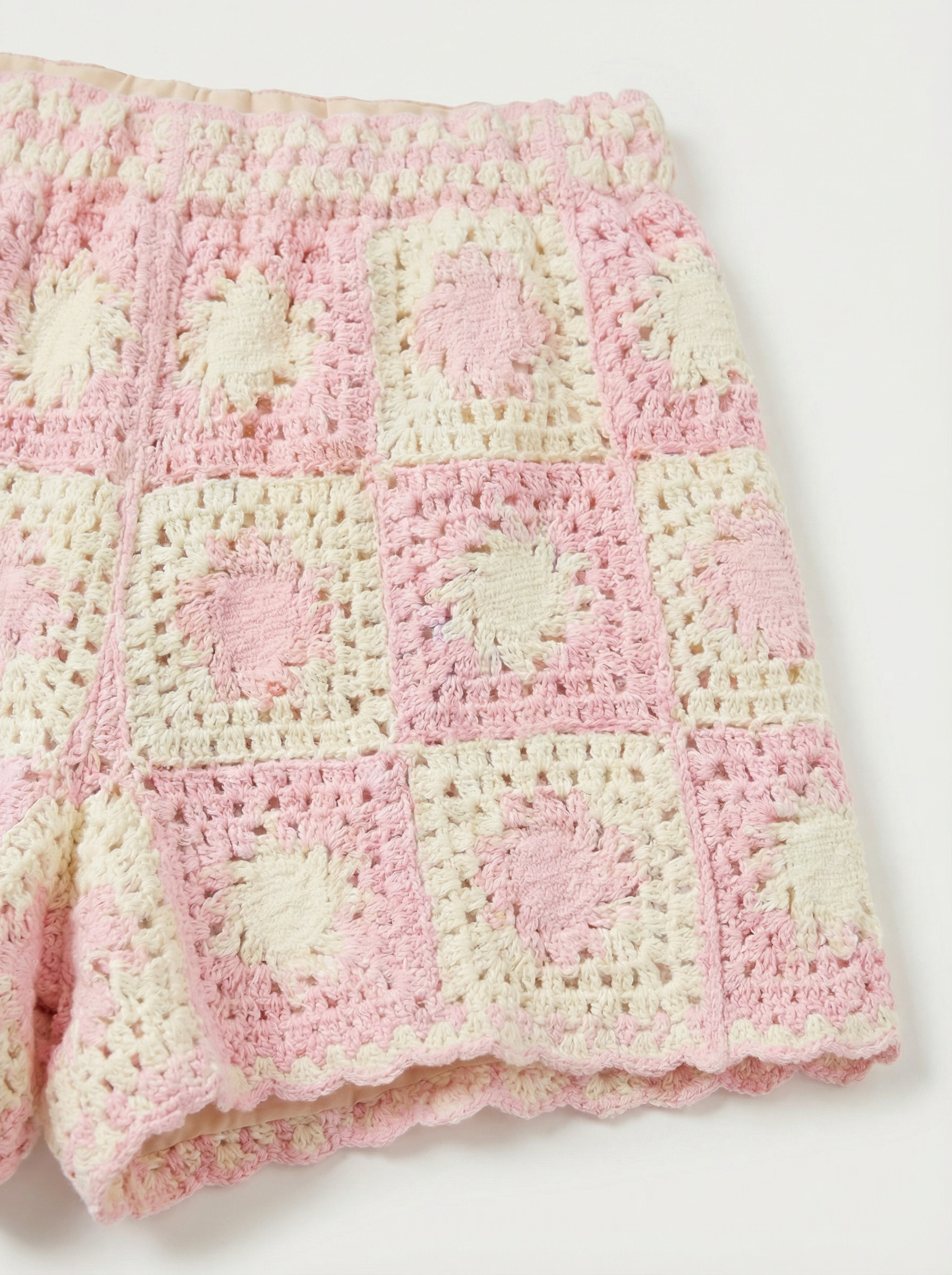 Short Gehaakt Beige/Roze