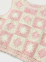 Top Gehaakt Beige/Roze