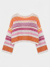 Top Lange Mouwen Gehaakt Oranje