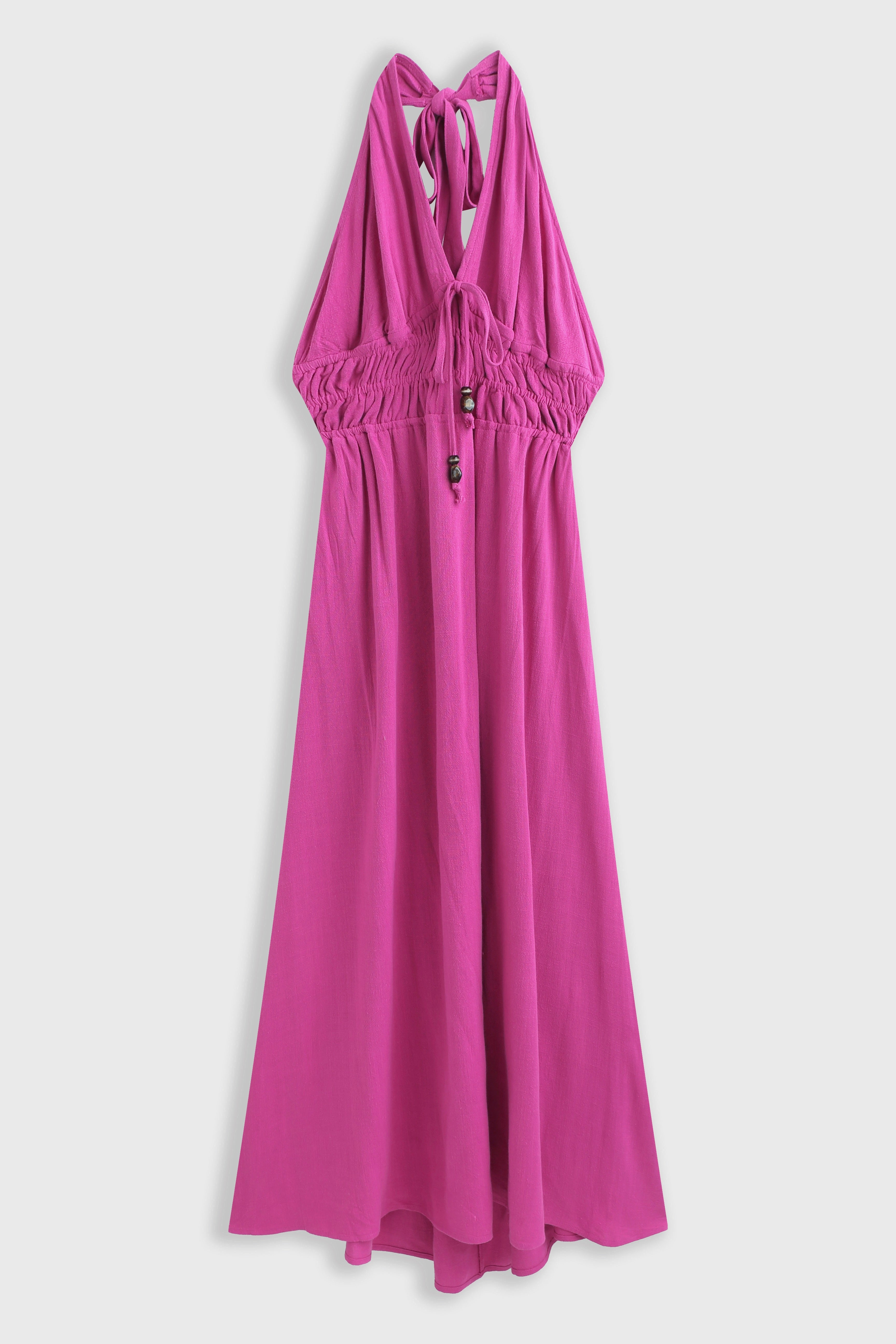 Maxi Jurk Linnen Fuchsia
