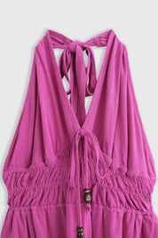 Maxi Jurk Linnen Fuchsia