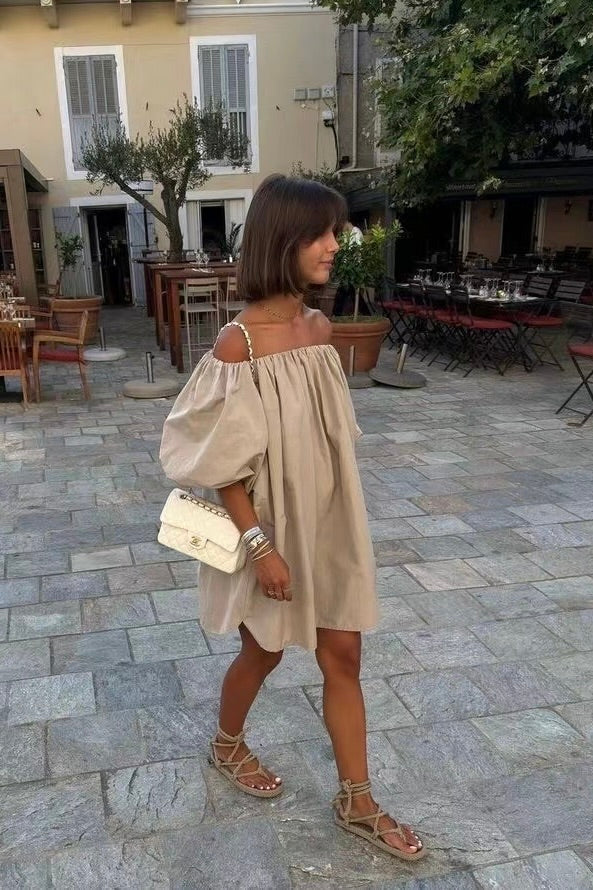 Jurk Pofmouw Camel