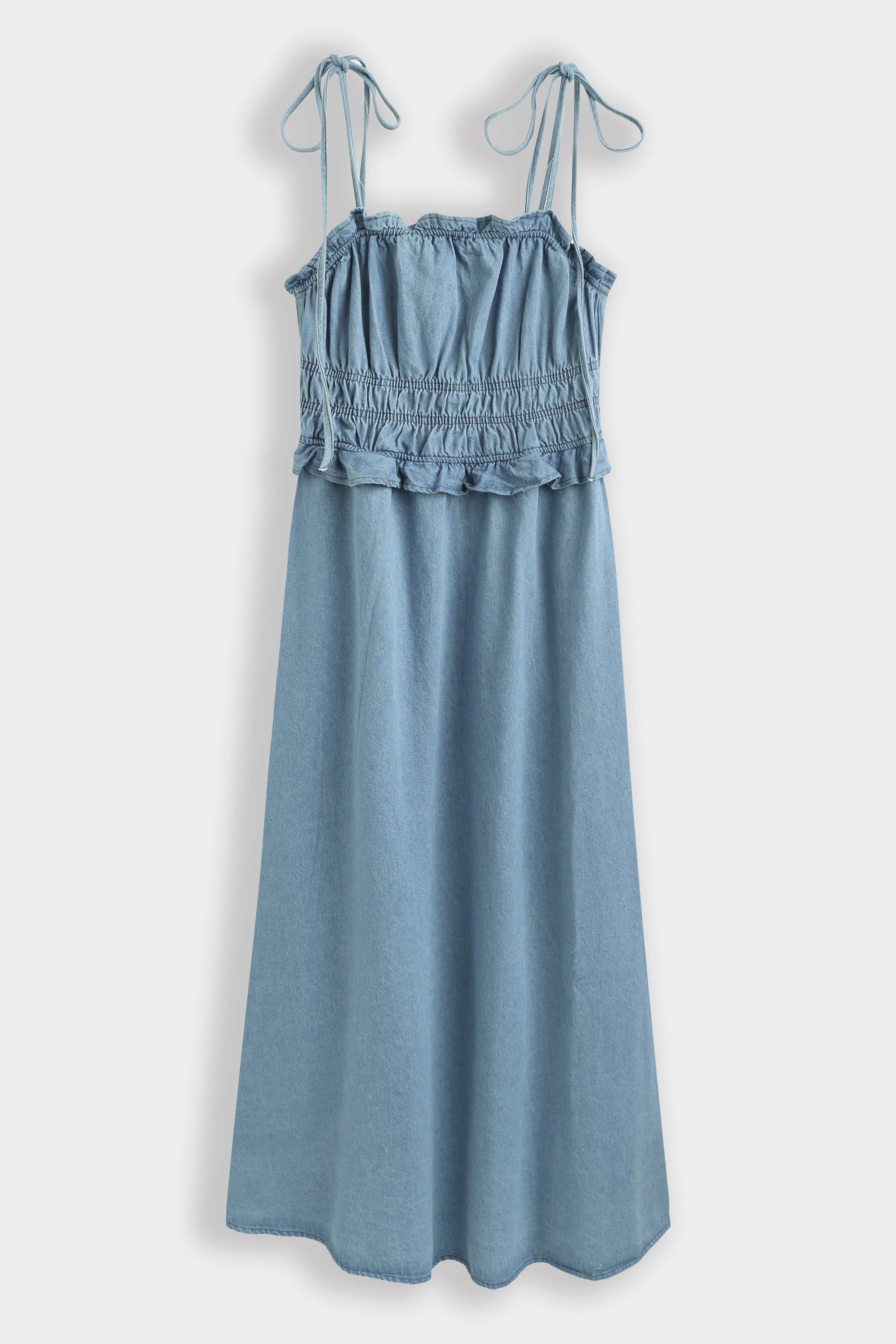 Maxi Jurk Denim Blauw