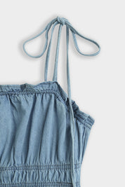 Maxi Jurk Denim Blauw