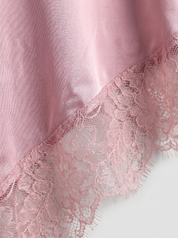 Halter Top Schuin Satijn Roze
