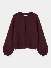 Trui Wol Knoopjes Bordeaux