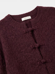 Trui Wol Knoopjes Bordeaux