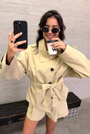 Trench Coat met Kraag Camel