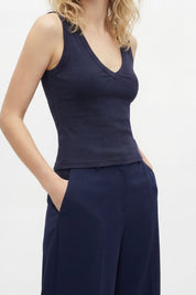 Hemd Topje V-Hals Donker Blauw