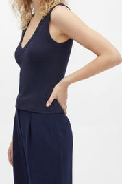 Hemd Topje V-Hals Donker Blauw