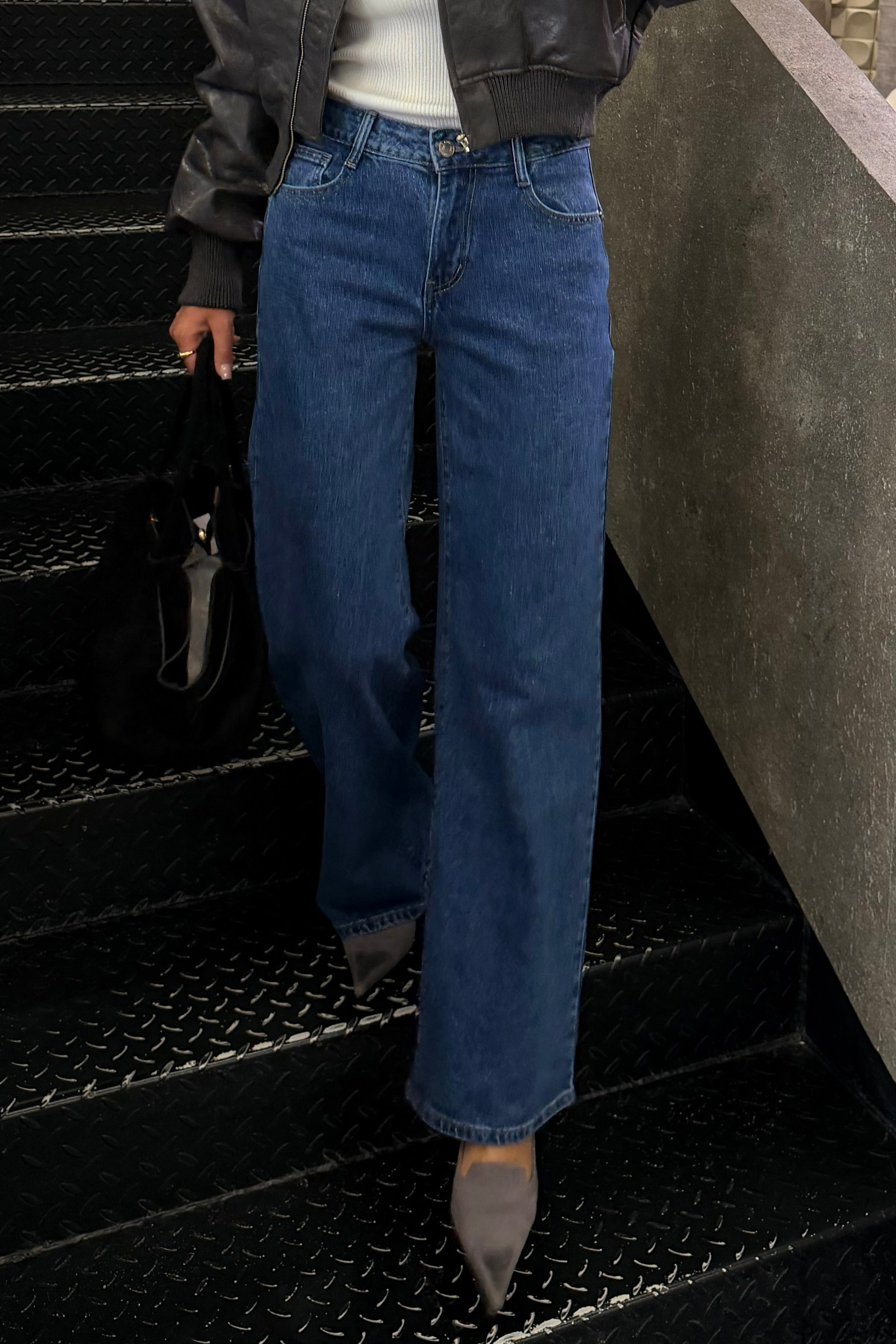 Wide Leg Jeans Mid Waist Sterren 2101-3