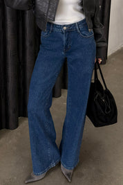 Wide Leg Jeans Mid Waist Sterren 2101-3