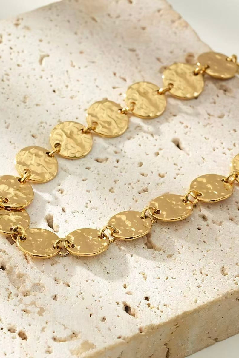 Ketting Textuur Muntjes Goud